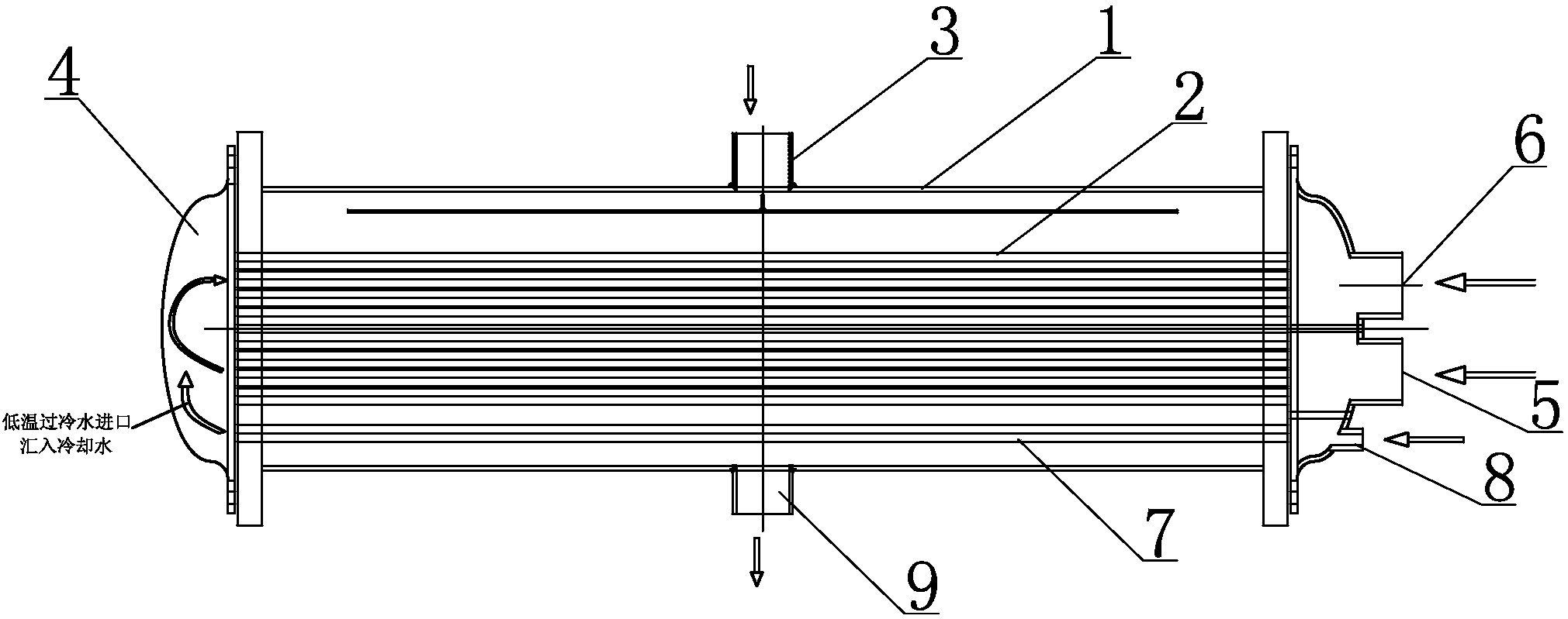 捷邦實(shí)用新型專利--管殼式冷凝器下端加設(shè)過(guò)冷度段